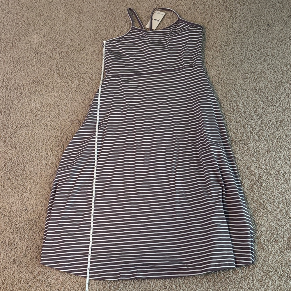 Pact purple  and Cream Striped Tank Dress
